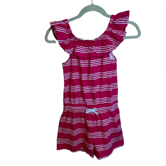 NWT NAUTICA GIRLS STRIPED ROMPER - Picture 1 of 4